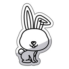 Rabbit cartoon icon. Animal cute adorable creature and friendly theme. Isolated design. Vector illustration