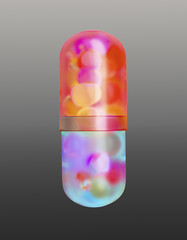 A 3d render of a pill capsule
