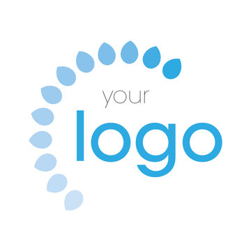 Modern logo design: blue logotype for different companies, as medical, dental, environmental organizations, tooth doctor, dentist. Vector image, isolated on white 
