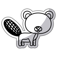 Beaver cartoon icon. Animal cute adorable creature and friendly theme. Isolated design. Vector illustration