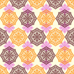 Ethnic floral seamless pattern