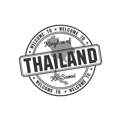 stamp with Thailand map vector