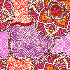 Ethnic floral seamless pattern
