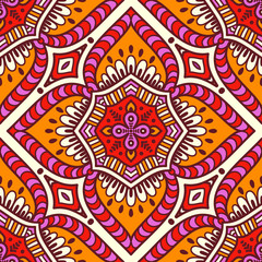 Ethnic floral seamless pattern