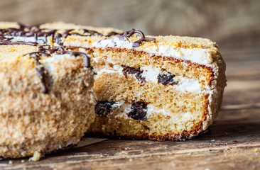 sponge cake with chocolate glaze