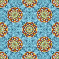Ethnic floral seamless pattern