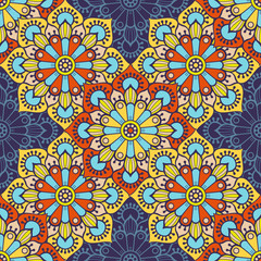 Ethnic floral seamless pattern