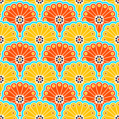 Ethnic floral seamless pattern