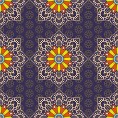Ethnic floral seamless pattern