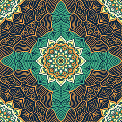 Ethnic floral seamless pattern