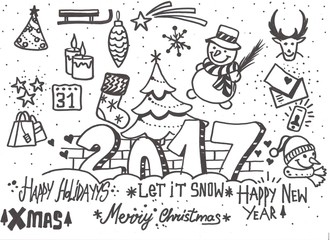 Obraz premium Christmas sketchy set. EPS 10. No transparency