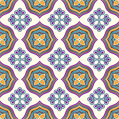 Ethnic floral seamless pattern