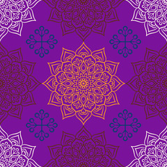 Ethnic floral seamless pattern