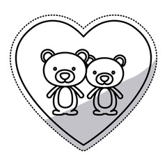 Bear cartoon in love icon. Animal cute adorable creature and friendly theme. Isolated design. Vector illustration