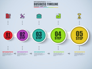 Abstract 3d business timeline infographic