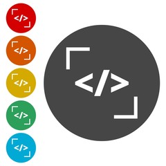 Code flat icon 