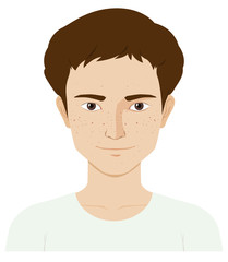 Man with skin problem