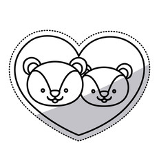 Squirrel cartoon in love icon. Animal cute adorable creature and friendly theme. Isolated design. Vector illustration