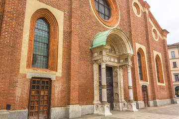 Facade of the Milan's famous church Santa Maria Delle Grazie, Saint Mary, hosting in it's...