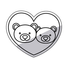 Bear cartoon in love icon. Animal cute adorable creature and friendly theme. Isolated design. Vector illustration