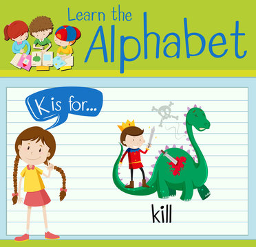 Flashcard letter K is for kill