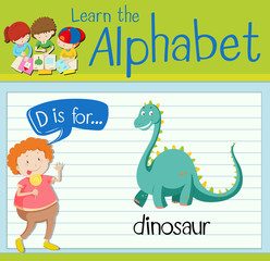Flashcard letter D is for dinosaur