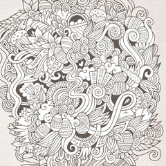 Easter vector sketch background