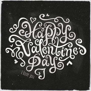 Happy Valentines Day hand lettering 