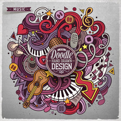 Cartoon cute doodles hand drawn Music illustration