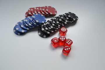 playing chips and dice