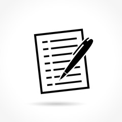 paper sheet and pen icon