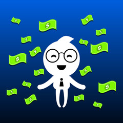 Success business concept. Businessman happy and wealthy.