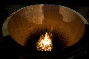 Toasting an Oak Barrel - obrazy, fototapety, plakaty
