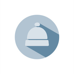 Wool hat icon on a blue circle
