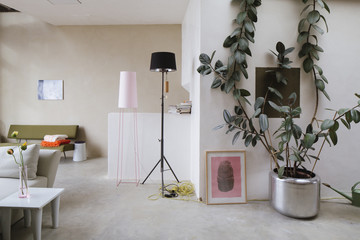 a modern decorated living room