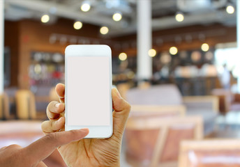 Blurred background : Customer at restaurant blur background with