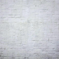 Rectangular White  Washed  Brick Wall With  Shabby Plaster Backg