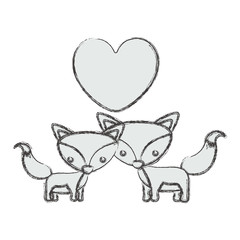 Fox cartoon in love icon. Animal cute adorable creature and friendly theme. Isolated design. Vector illustration