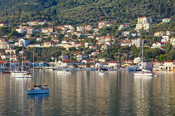 Fototapeta na wymiar Vathy in Ithaki island, Greece