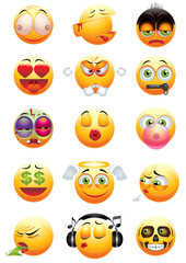 Set of funny emoticons