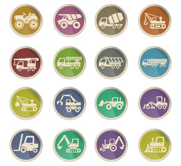 construction machinery icon set