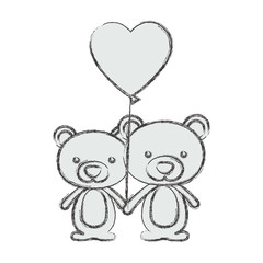 Bear cartoon in love icon. Animal cute adorable creature and friendly theme. Isolated design. Vector illustration