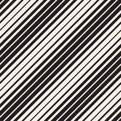 Obraz premium Vector Seamless Black and White Parallel Diagonal Stripes Pattern