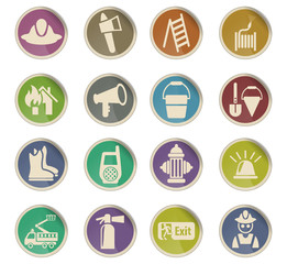 fire brigade icon set