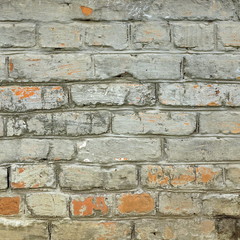 Old Brick Wall With Color Plaster Frame Square Background Textur