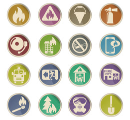 fire brigade icon set