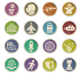 game genre icon set
