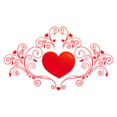 Obraz na płótnie Canvas red heart, on a white