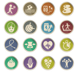 healthy lifestyle icon set