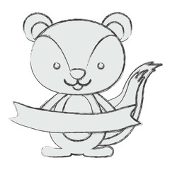 Squirrel cartoon icon. Animal cute adorable creature and friendly theme. Isolated design. Vector illustration
